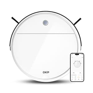 OKP K5 Robot Vacuum Cleaner, 120Mins Runtime, Work with Alexa/APP, 2500pa Strong Suction, Quiet and for $110