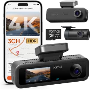 70mai 4K 3-Channel Dash Cam w/ GPS for $110