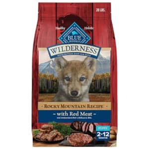 Blue Buffalo Wilderness High-Protein Rocky Mountain Recipe Dry Food for Puppies, Red Meat & Grains, for $125