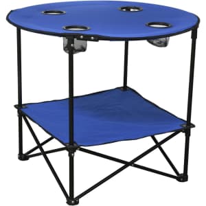 Eternal Living Portable Pop-Up Picnic Table w/ 4 Cupholders