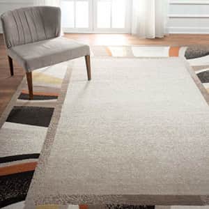 Home Dynamix Premium Rizzy Contemporary Border Area Rug, Taupe, 7'9"x10'8" for $73