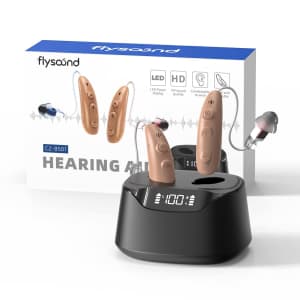 Flysound Rechargeable Hearing Aids for $98