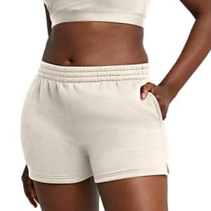 Hanes Women's Originals Sweat, Heavyweight Fleece, Shorts with Pockets, 2", Natural for $14