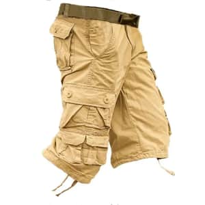 Men's 10-Pocket Cargo Shorts for $12