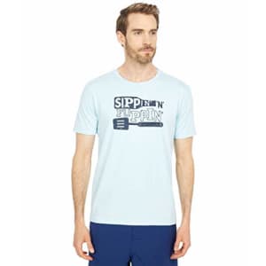 Original Penguin Men's Standard Summer Sippin' 'N Flippin' Short Sleeve Tee Shirt, Cool Blue, Medium for $26