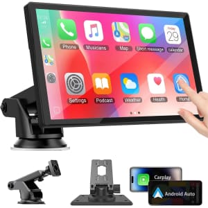 Qulokar 7" Portable Car Stereo with Wireless Carplay & Android Auto for $40