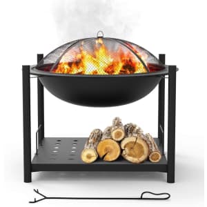 SereneLife Portable 2-in-1 Wood Fire Pit / Grill for $83