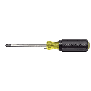 Klein Tools 603-4B No. 2 Wire Bending Phillips Round Shank Tip Screwdriver, Black/Yellow, Small for $15