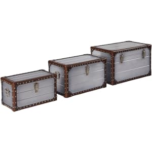 Stone & Beam Mid-Century 3-Piece Storage Trunk Set for $58