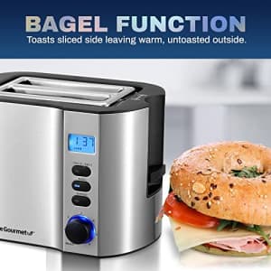 Elite Gourmet ECT2145 Extra Wide Slot 2-Slice Toaster, Bagel Function Reheat, Defrost, & Cancel for $35