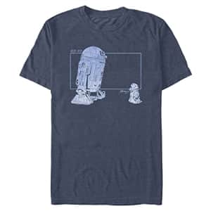 STAR WARS Big & Tall Mandalorian GROGU R2 Vintage Men's Tops Short Sleeve Tee Shirt, Navy Blue for $7