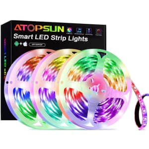 Atopsun 50-Foot LED Strip Lights for $16