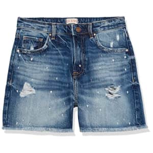GUESS Girls' Eco Denim Distressed Shorts with Rhinestones, Boo Destroy for $18