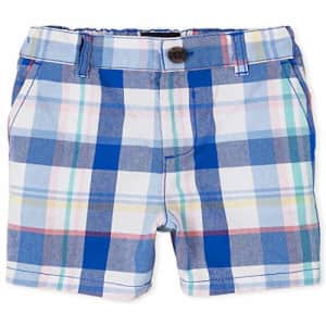 The Children's Place Baby Boys' Checkered Chino Shorts, Quench Blue, 18-24MONTH for $10