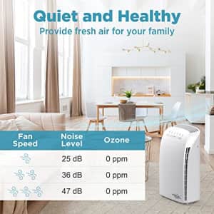 Membrane Solutions MSA3 Air Purifier for Home Large Room and Bedroom with H13 True HEPA Filter, 100% Ozone Free Air for $100