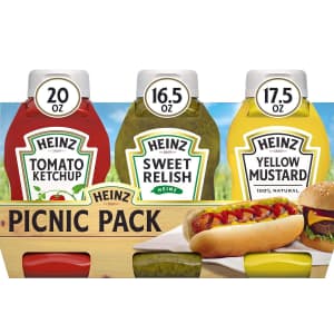 Heinz Tomato Ketchup, Relish, and Mustard Picnic Pack for $5.68 via Sub & Save