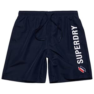 Superdry Men's Standard Code APPLQUE 19INCH Swim Short, Deep Navy, Extra Large for $20