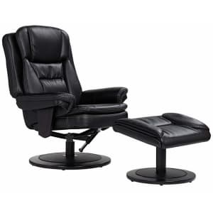 Elm Lane Aden Faux Leather Recliner and Ottoman for $330 Elm Lane Aden Faux Leather Recliner and Ottoman for $330