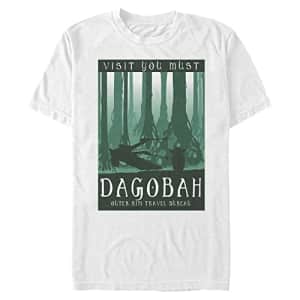 Star Wars Big & Tall Visit Dagobah Men's Tops Short Sleeve Tee Shirt, White, Large for $23