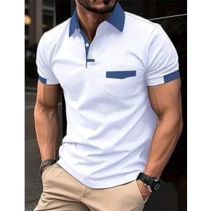 Men's Button Up Polo Shirt for $7