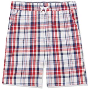 Nautica Boys' Little Flat Front, Bright White Plaid Short, 4 for $19