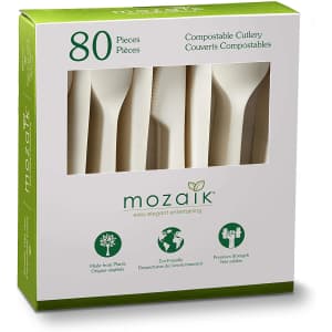 Mozaik 80-Piece Eco-Friendly Compostable Cutlery Set for $12 Mozaik 80-Piece Eco-Friendly Compostable Cutlery Set for $12