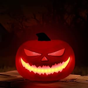 Motion Activated 12" LED Halloween Jack-O-Lantern for $20