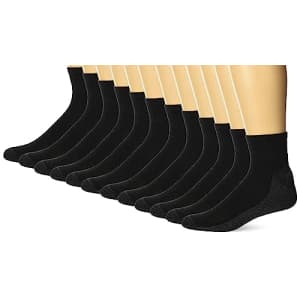 Hanes Men's, X-Temp Cushioned Ankle Socks, 12-Pack, Black-12 Pack, 12-14 for $18