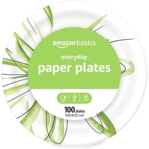 Amazon Basics 10" Everyday Paper Plates 100-Pack for $9