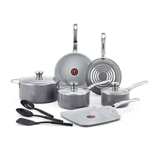 T-fal Fresh Gourmet Recycled Aluminum Ceramic Nonstick Cookware Set 12 Piece Pots and Pans, for $130
