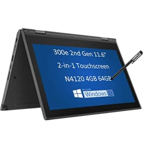 2022 Lenovo 300e 11.6" 2-in-1 Touchscreen Winbook(4-Core Intel N4120, 4GB RAM, 64GB Storage, for $350