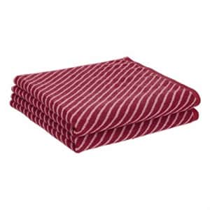 AmazonBasics Reversible Diagonal Stripe Jacquard Bath Towel - 2-Pack, Dusted Orchid/Bold Crimson for $22 AmazonBasics Reversible Diagonal Stripe Jacquard Bath Towel - 2-Pack, Dusted Orchid/Bold Crimson for $22