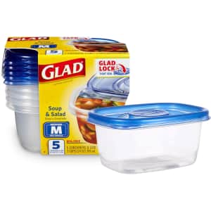 GladWare 24-oz. Food Storage Container 5-Pack for $3.41 via Sub. & Save GladWare 24-oz. Food Storage Container 5-Pack for $3.41 via Sub. & Save