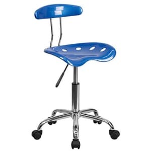 Flash Furniture Vibrant Bright Blue and Chrome Swivel Task Office Chair with Tractor Seat for $55 Flash Furniture Vibrant Bright Blue and Chrome Swivel Task Office Chair with Tractor Seat for $55