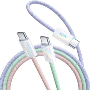 Lisen USB-C to USB-C 6.6-Foot Cable 3-Pack for $9
