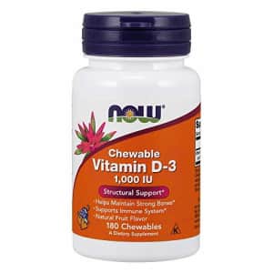 Now Foods NOW Supplements, Vitamin D-3 1,000 IU, Natural Fruit Flavor, Structural Support*, 180 Chewables for $7