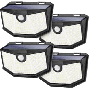Motion Sensor Solar Outdoor Light 4-Pack for $35