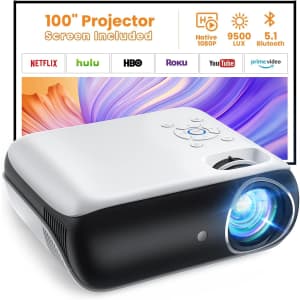 1080p Bluetooth Projector w/ 100" Screen for $64 1080p Bluetooth Projector w/ 100" Screen for $64