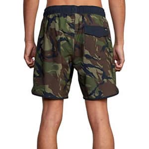 RVCA Men's Standard 4-Way Stretch Waist 17 INCH Boardshort, Elastic Trunk 17/Green CAMO, Medium for $24