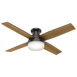 Hunter Fan Company 59447 52" Dempsey Indoor Low Profile Ceiling Fan with Light, Noble Bronze Finish for $222
