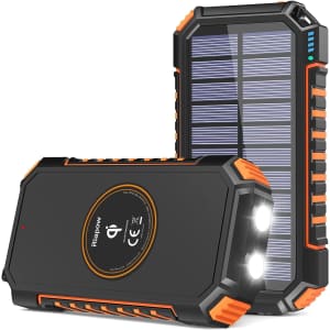 Riapow 26,800mAh Solar Portable Power Bank for $19