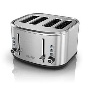 Black + Decker BLACK+DECKER 4-Slice Extra-Wide Slot Toaster, Stainless Steel, TR4300SSD for $40 Black + Decker BLACK+DECKER 4-Slice Extra-Wide Slot Toaster, Stainless Steel, TR4300SSD for $40