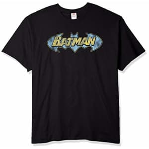 DC Comics Men's Bat Logo Nine T-Shirt, Black, Medium for $17