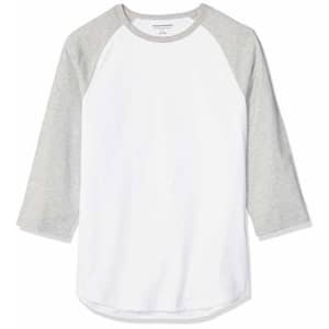 Amazon Essentials Men's Slim-Fit 3/4 Sleeve Baseball T-Shirt, Light Gray Heather/White, X-Small for $8 Amazon Essentials Men's Slim-Fit 3/4 Sleeve Baseball T-Shirt, Light Gray Heather/White, X-Small for $8