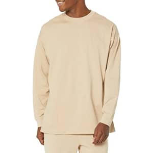 Amazon Essentials Men's Oversized-Fit Long-Sleeve T-Shirt, Tan, X-Large for $14