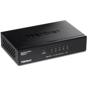 TRENDnet 5-Port Gigabit Desktop Switch, TEG-S51, 5 x Gigabit RJ-45 Ports, 10Gbps Switching for $14