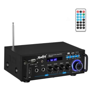 Moukey Bluetooth Home Audio Stereo Amplifier for $22