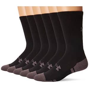 Under Armour Adult Resistor 3.0 Crew Socks, Black/Graphite (12-Pairs), Large for $44