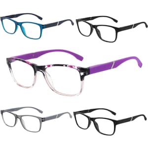 Tismac Blue Light Reading Glasses 5-Pack for $9