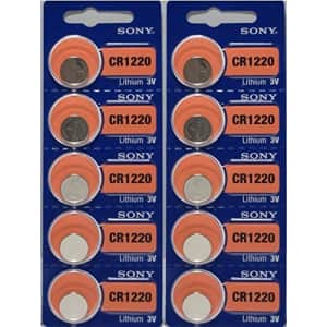 10 X Cr1220 Sony 3 Volt Lithium Coin Cell Batteries (On Card) for $11